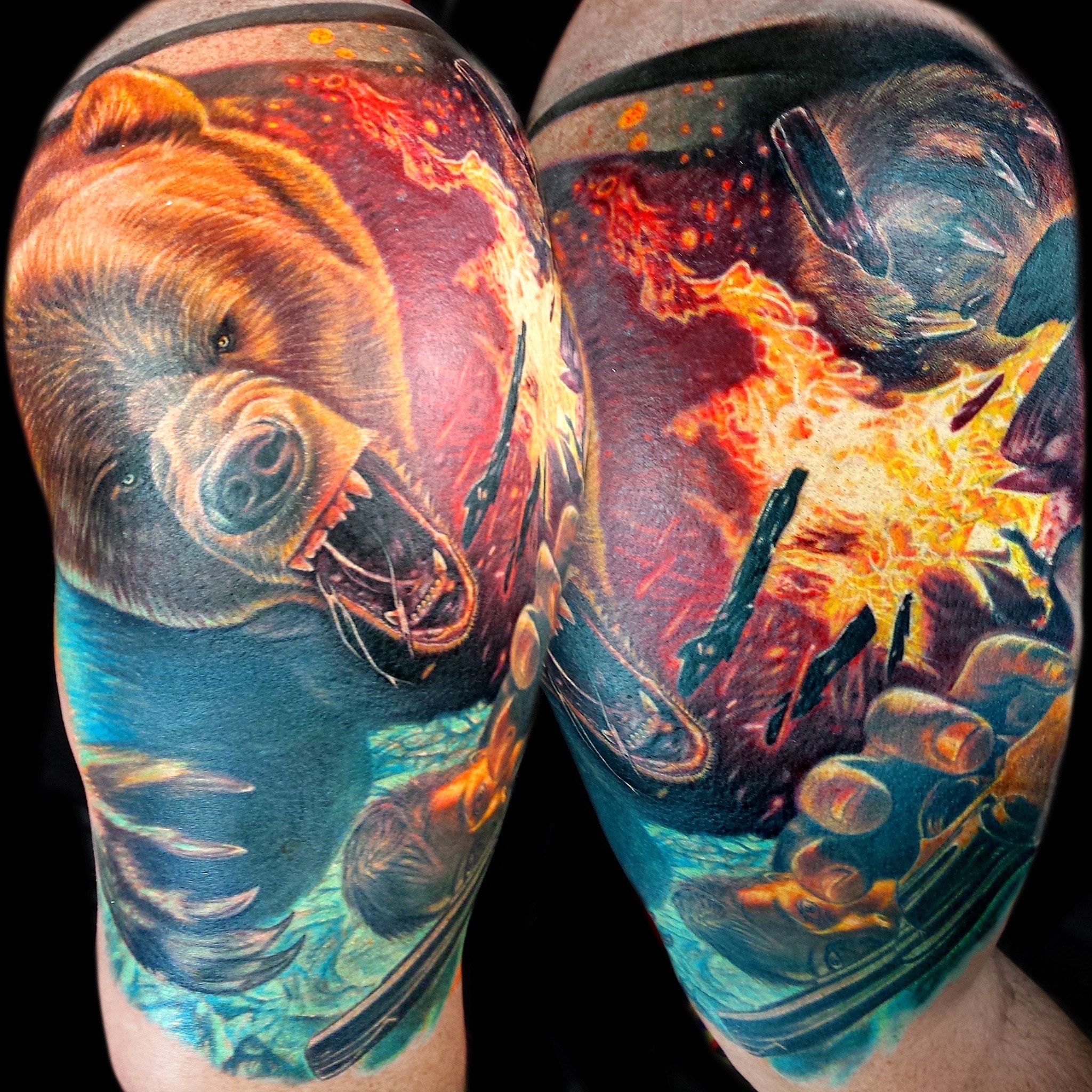 bear-battle-tattoo-by-josh-hibbard