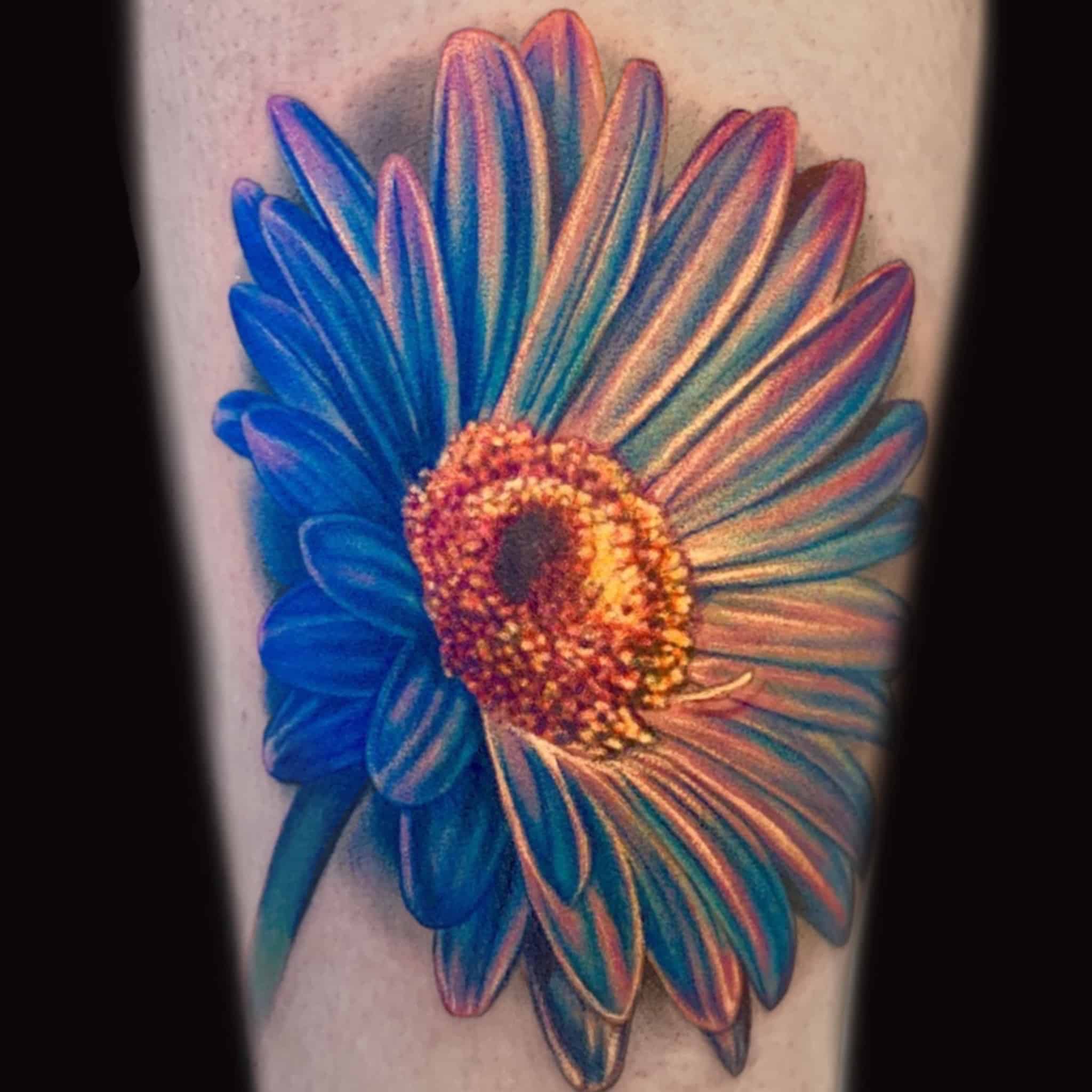 blue-sunflower-tattoo-by-josh-hibbard