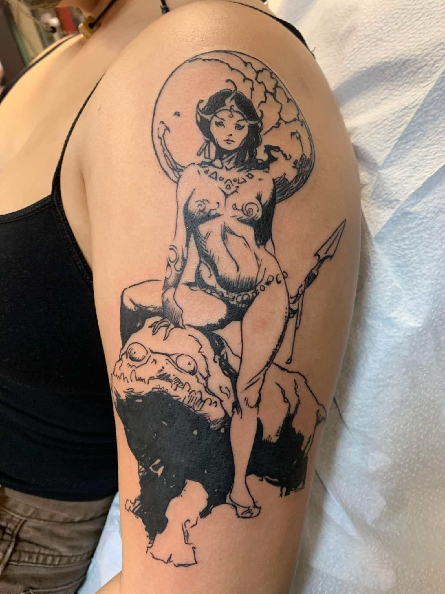 goddess-and-beast-tattoo-by-josh-hibbard