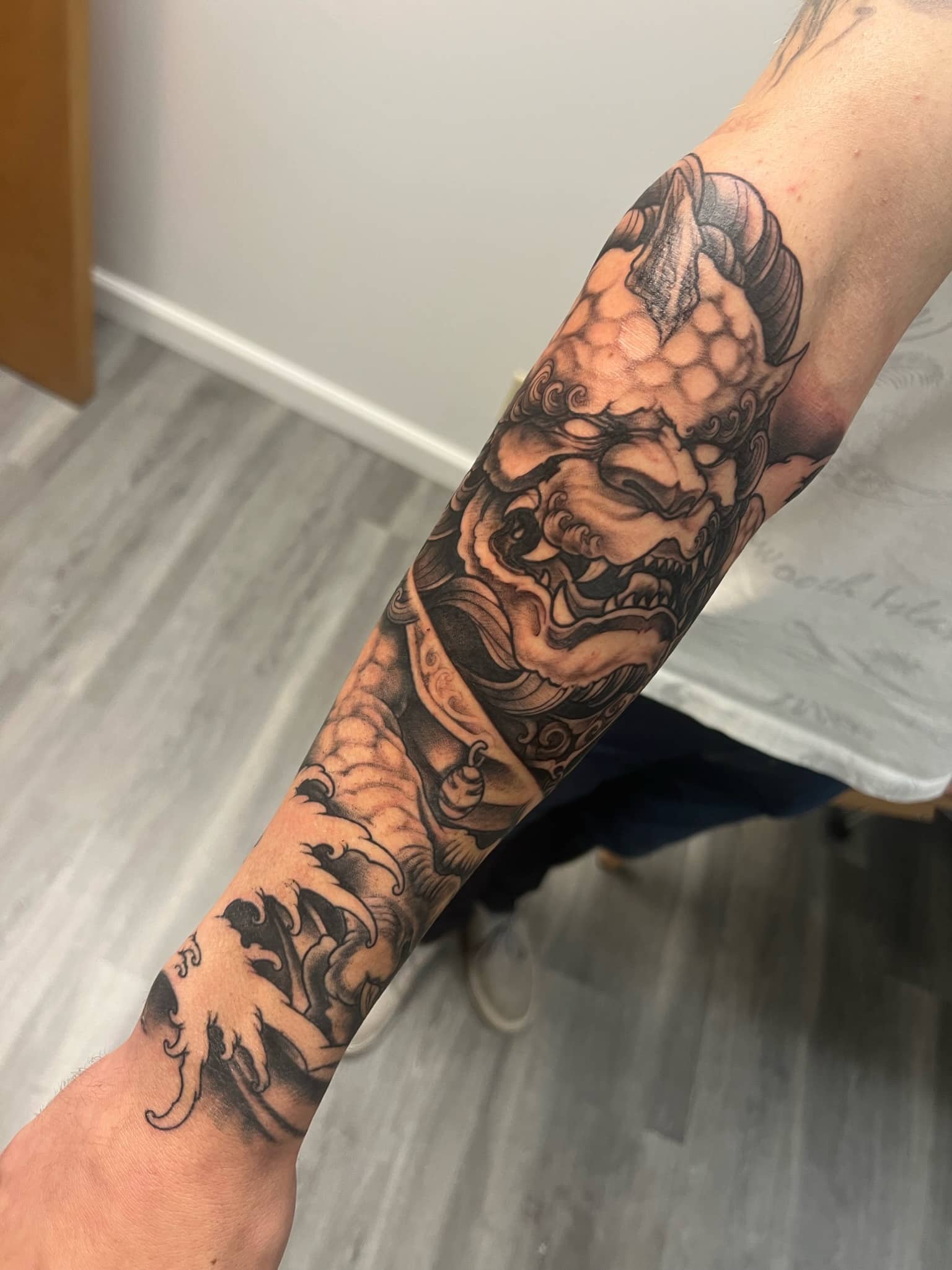 japanese-dragon-and-waves-tattoo-by-josh-hibbard
