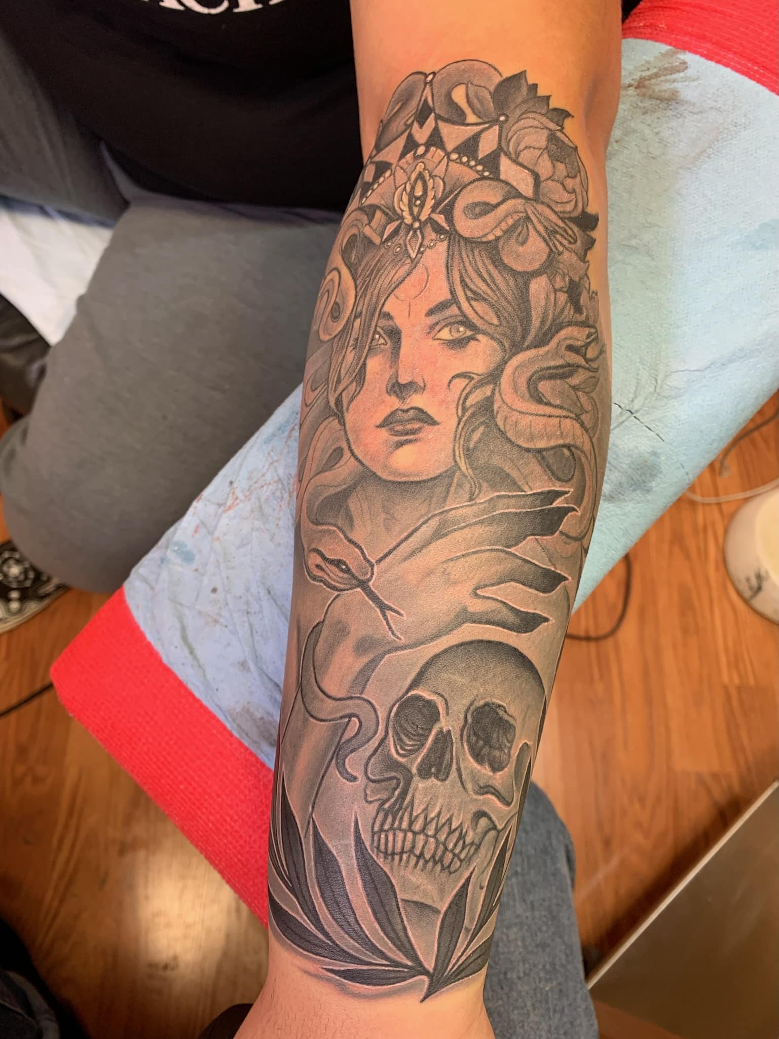 medusa-with-skull-tattoo-by-josh-hibbard