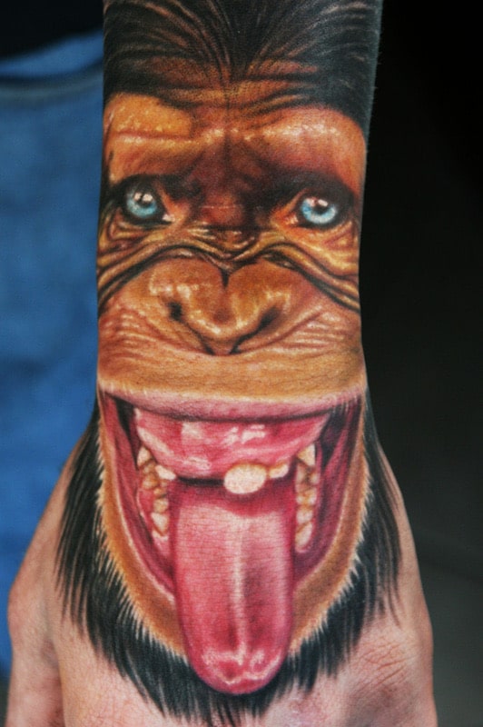 realistic-color-chimp-tattoo-by-josh-hibbard