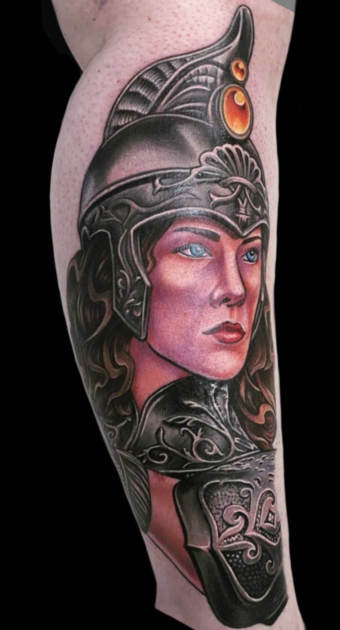 warrior-woman-tattoo-by-josh-hibbard